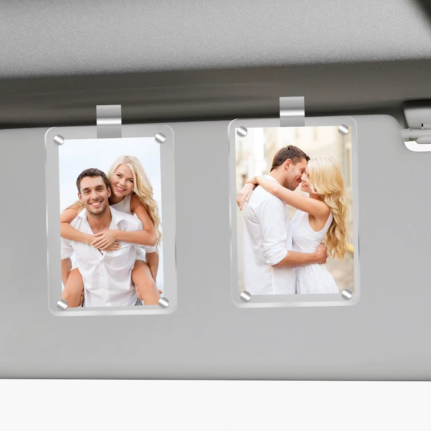 Car Picture Holder for Visor Magnetic Picture Frame for 3 Inch Photos, Car Sun Visor Photo Holder with Strong Acrylic Magnet